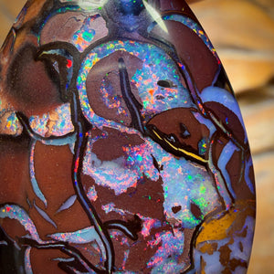 81.1cts - TOP Tribal Australian Boulder Opal from Koroit. RED MULTI!
