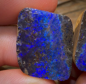 (Template) 69.8cts - Australian Boulder Opal Specimen. Natural Split Pair - Opal Whisperers