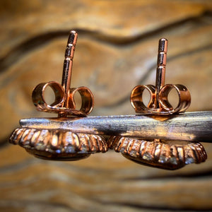 Sterling Silver Rose Gold Plated - Australian Boulder Opal Doublet Stud Earrings