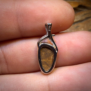 Sterling Silver - Australian Boulder Opal Doublet Pendant Top Red Fire