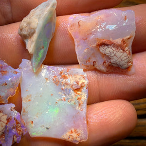 57.1cts - 6x Quality Lightning Ridge Opal Rough Parcel