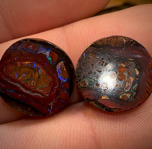 13.8cts - Tribal Queensland Boulder Opal Pair