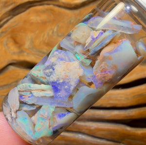 57.8cts - Rare Mintabie Rough Opal Vial. South Australian Opal