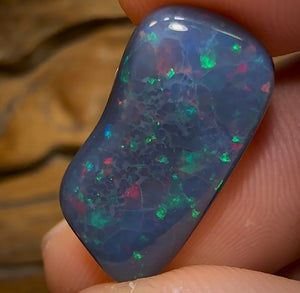 9.1cts - Australian Red on Black Multicolour Opal from Lightning Ridge - Opal Whisperers