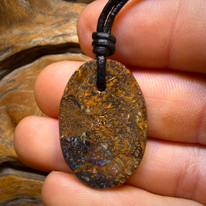 31 x 21mm - Drilled Tribal Queensland Boulder Opal Necklace