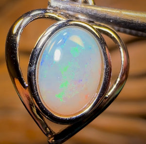 Sterling Silver - Solid South Australian White Opal Pendant