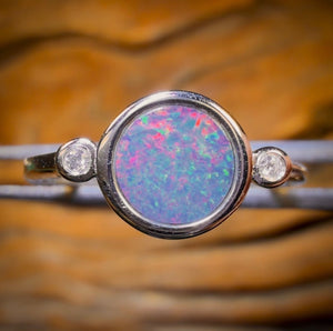 Sterling Silver - Queensland Boulder Opal Doublet Ring
