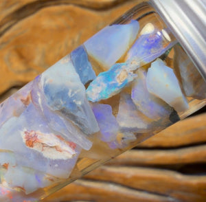 59.7cts - Rare Mintabie Rough Opal Vial. South Australian Opal