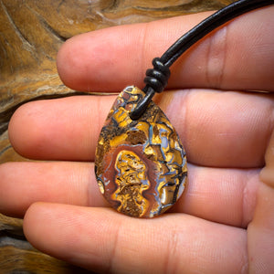 🔨 AUCTION 🔨 33 x 23mm - Drilled Tribal Queensland Boulder Opal Necklace