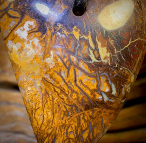 41 x 35mm - Drilled Boulder Opal Pendant w/ Eco Friendly Vegan Cord