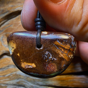 Opalfest Wildcard! 33 x 21mm - Drilled Tribal Queensland Boulder Opal Necklace