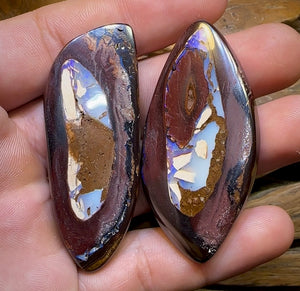 The 208cts - Yowah Nut Kernel Australian Opal Rub Pair. Double Double Sided - Opal Whisperers