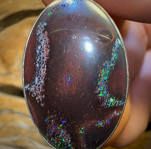 Sterling Silver - Tribal Boulder Opal UNISEX Pendant