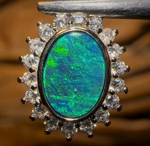 Sterling Silver - Princess Design Queensland Boulder Opal Doublet Pendant