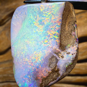 60.8cts - Top Red Multi Solid Queensland Boulder Opal Pendant