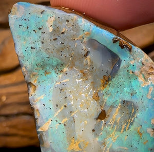 78.5cts - Australian Boulder Opal Rough Preform. Natural Split - Opal Whisperers