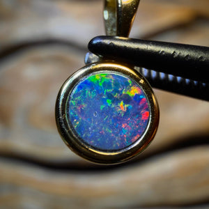 OpalFest WildCard! Sterling Silver Gold Plated - Queensland Boulder Opal Doublet Pendant