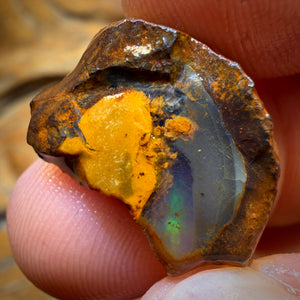 20.1cts - Wow! Partial Yowah Nut Crystal Centre Opal Rough Piece