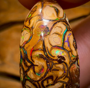 28.5cts - “Celebrity Stone” Top Tan Tribal Yowah Nut Opal. Featured on “Outback Opal Hunters”!