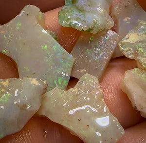 32.8cts - 13x Lightning Ridge Light Opal Rough Parcel