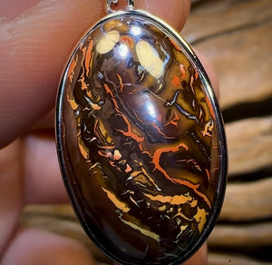 MUMMY DADDY Sterling Silver - Solid Queensland Boulder Opal Ring and Pendant Set