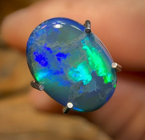 1.05cts - Lightning Ridge Black Opal Doublet - Opal Whisperers