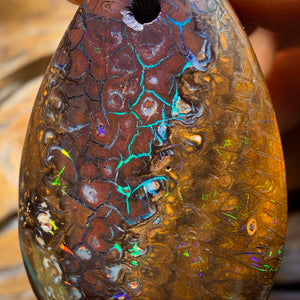 Wildcard! 39 x 25mm - Drilled Tribal Queensland Boulder Opal Necklace