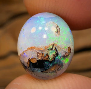 8.3cts - Yowah Nut Crystal Center Kernel Opal. Isaac “Magic Bean” Cut - Opal Whisperers