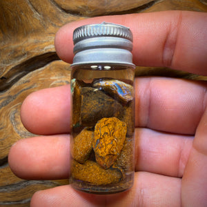 65cts - Jar of Yowah Nut Opal Rough w/ Fossil Opal