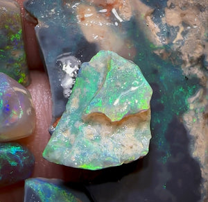 22.6cts - 7x Lightning Ridge Crystal, Dark and Black Opal Rubs Parcel - Opal Whisperers