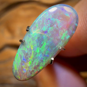 1.9cts - Lightning Ridge Black Crystal Opal. Double Sided