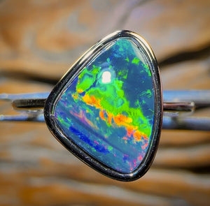 Sterling Silver - Queensland Boulder Opal Doublet Ring