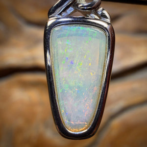 Sterling Silver - Solid South Australian Crystal Opal Pendant
