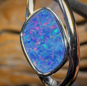 Sterling Silver - Queensland Boulder Opal Doublet Pendant Quality Bargain