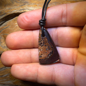 32 x 19mm - Drilled Tribal Queensland Boulder Opal Necklace