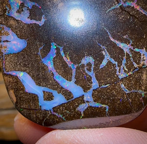 78cts - “Brolga Dance” Amazing Queensland Boulder Seam Opal Picture Stone