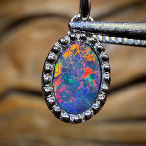 Sterling Silver - Queensland Boulder Opal Doublet Pendant
