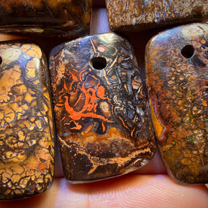 175.4cts - 5x Drilled Queensland Boulder Opals. BARGAIN Wholesale Parcel