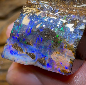58cts - Australian Boulder Opal Rough Preform. Natural Split - Opal Whisperers