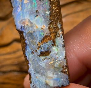 31.9cts - Australian Boulder Opal Rough Preform. Natural Split - Opal Whisperers