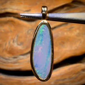 Sterling Silver Gold Plated- Queensland Boulder Opal Doublet Pendant