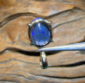 9k Gold - Lightning Ridge Solid BLACK OPAL Pendant - Opal Whisperers