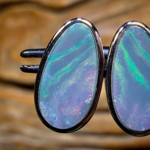 TGIF Sterling Silver - Australian Boulder Opal Doublet Stud Earrings