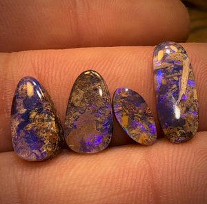 🔒 7.4cts - 4x Solid Australian Boulder Pipe Opal Parcel