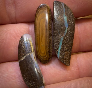 🔨 AUCTION 🔨 No Reserve 31.4cts - 3x Loose Queensland Boulder Opals. Parcel