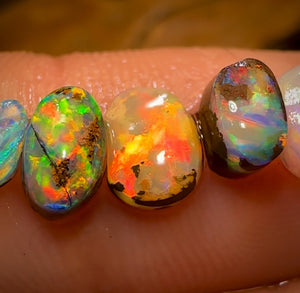 3.8cts - 5x Super Bright Australian Boulder Opal ring stone rub Parcel