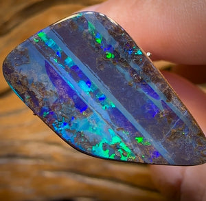20.8cts - “Checkered Flag Lane” TOP Queensland Boulder Seam Opal