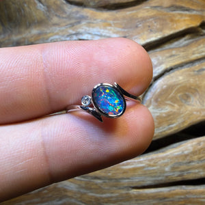 10k White Gold - NEW Isaac Design Queensland Boulder Opal Doublet Ring