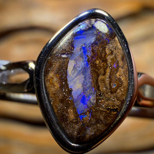 Sterling Silver - Solid Queensland Boulder Opal Ring