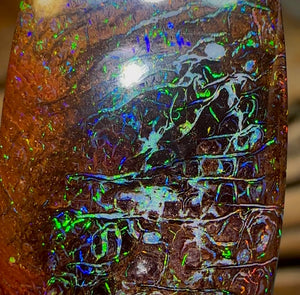 Solid Queensland Boulder Opal Pendant. Top Quality Intricate Tribal - Opal Whisperers